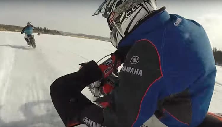 Motorcycle ice racing canada ghost dam
