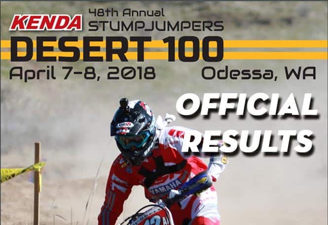 2018 desert 100 results official stumpjumpers